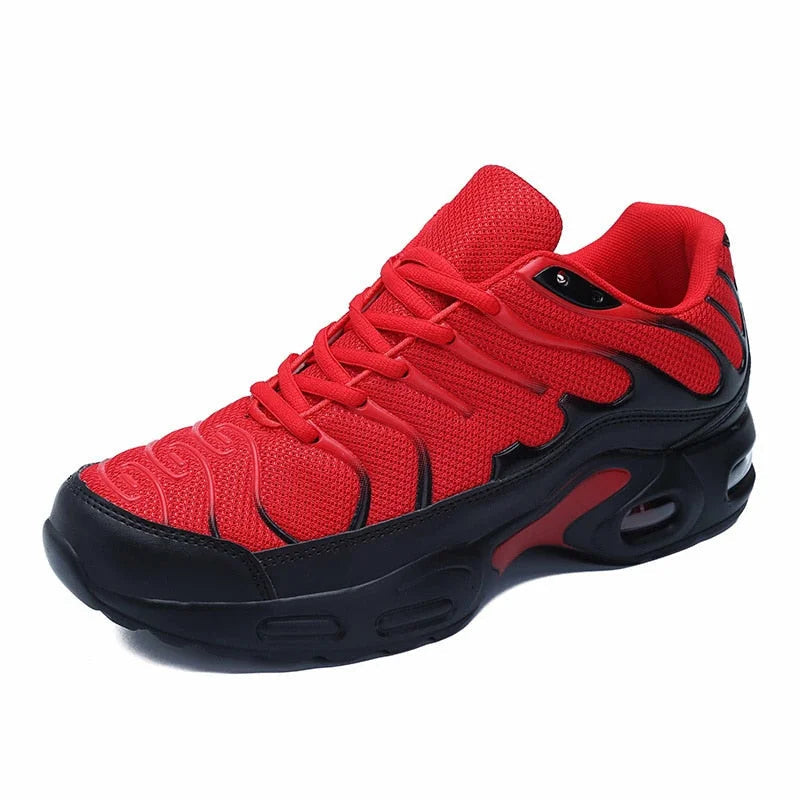 Watermelon Red Synthetic Leather Running Shoes for Men