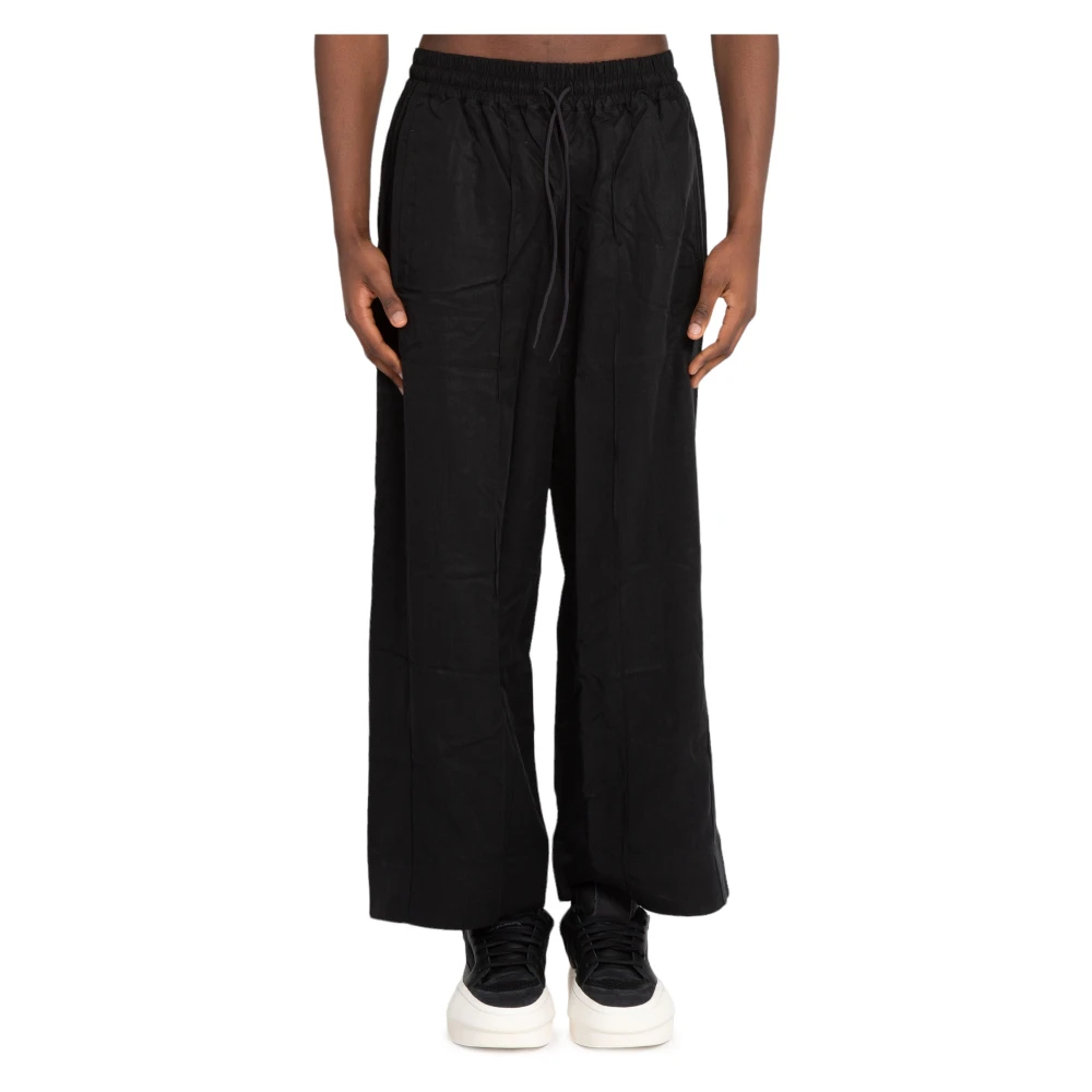 Wide Leg Twill Crinkle Pants - Stylish.