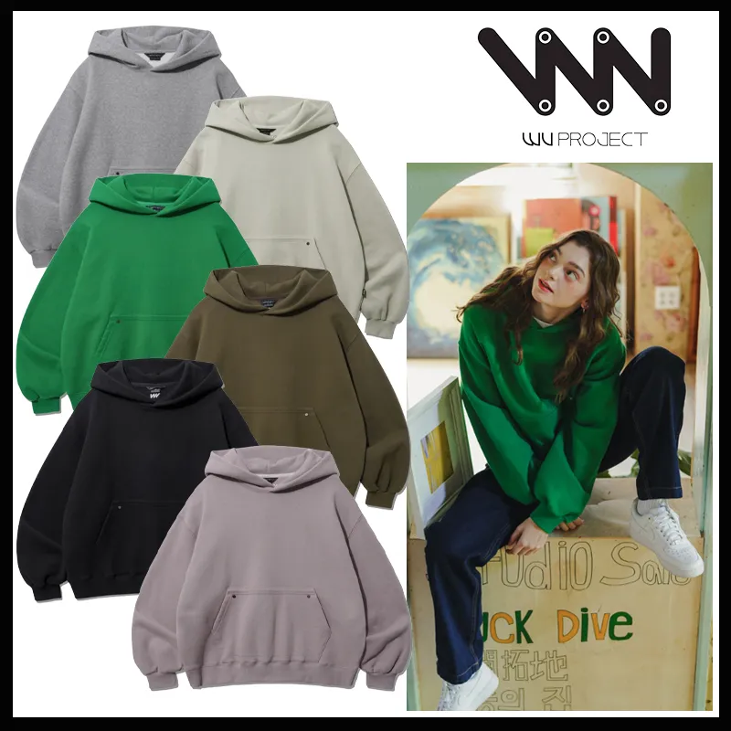 WV PROJECT | Cotton Logo Hoodies for Unisex Street Style