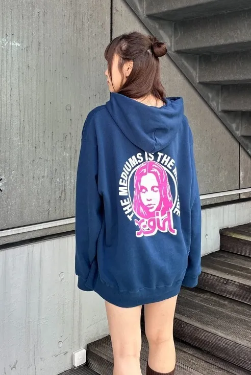 X-girl | Street Style Long Sleeves Plain Cotton Logo