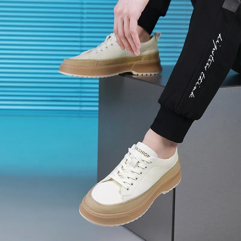 Xituodai  Men Casual Shoes Luxury Flats Fashion White Sneakers Lace Up Genuine Leather Shoes Footwear Sneakers Leather School Sh