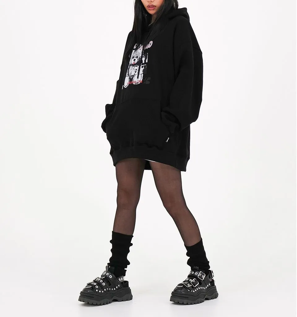 Youthbath Unisex Street Style Long Sleeve Oversized Logo Hoodies