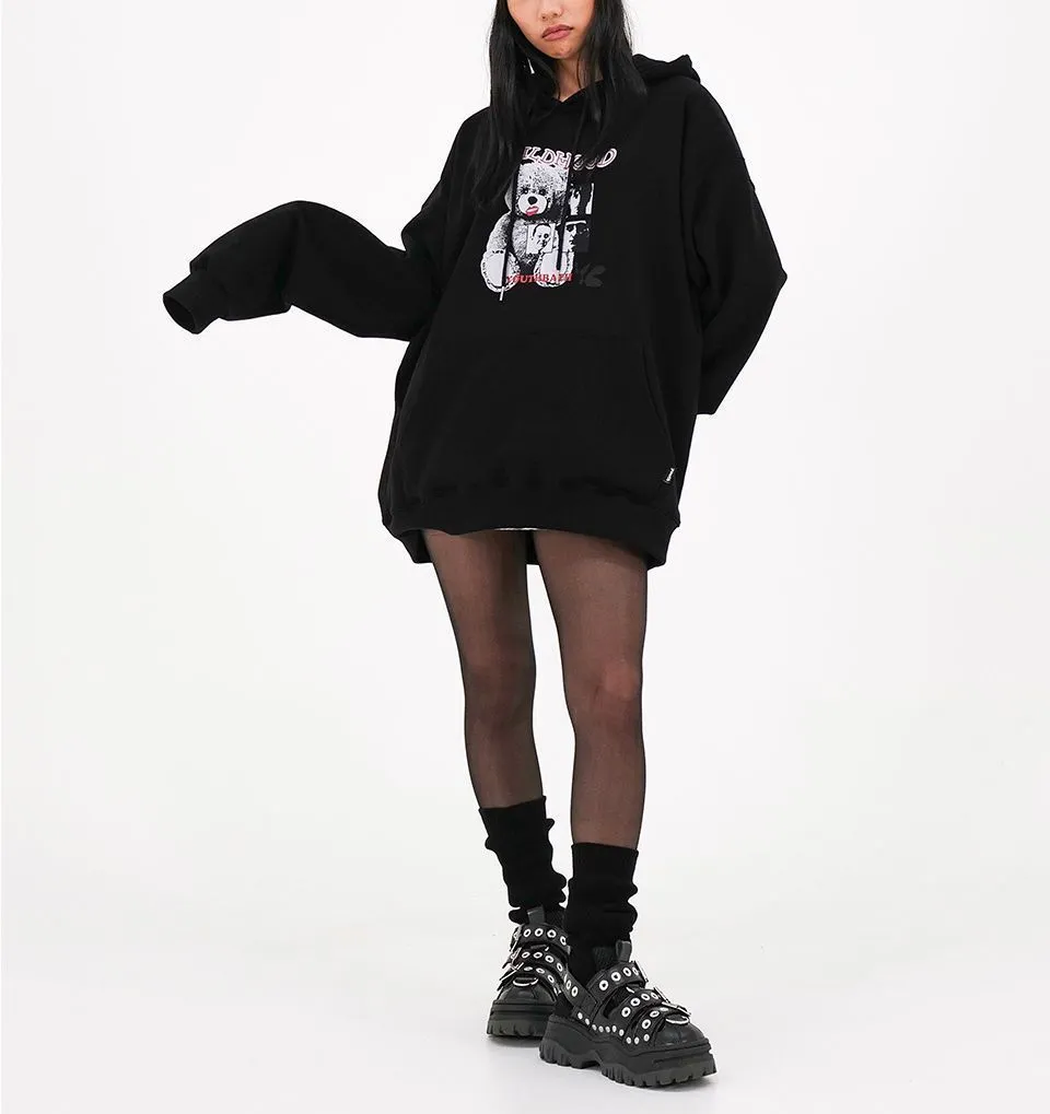 Youthbath Unisex Street Style Long Sleeve Oversized Logo Hoodies