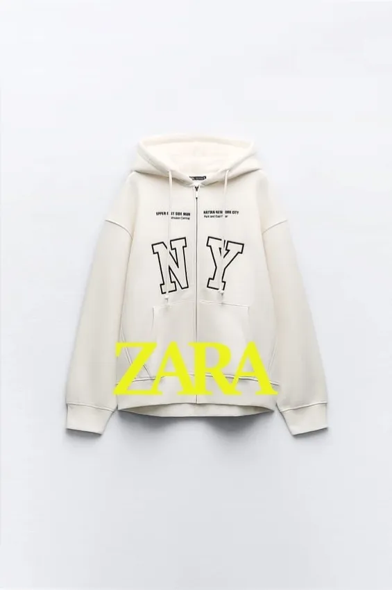 ZARA Unisex Street Style Plain Logo Hoodies & Sweatshirts