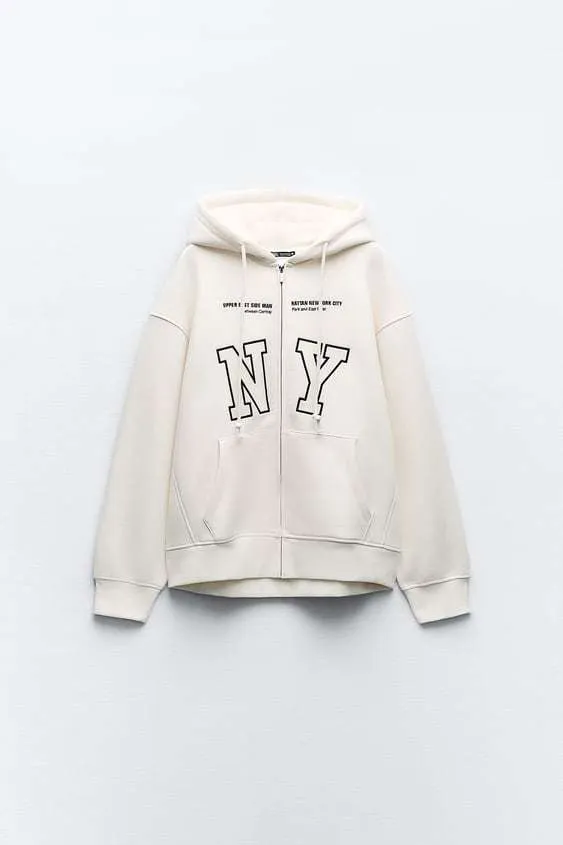 ZARA Unisex Street Style Plain Logo Hoodies & Sweatshirts