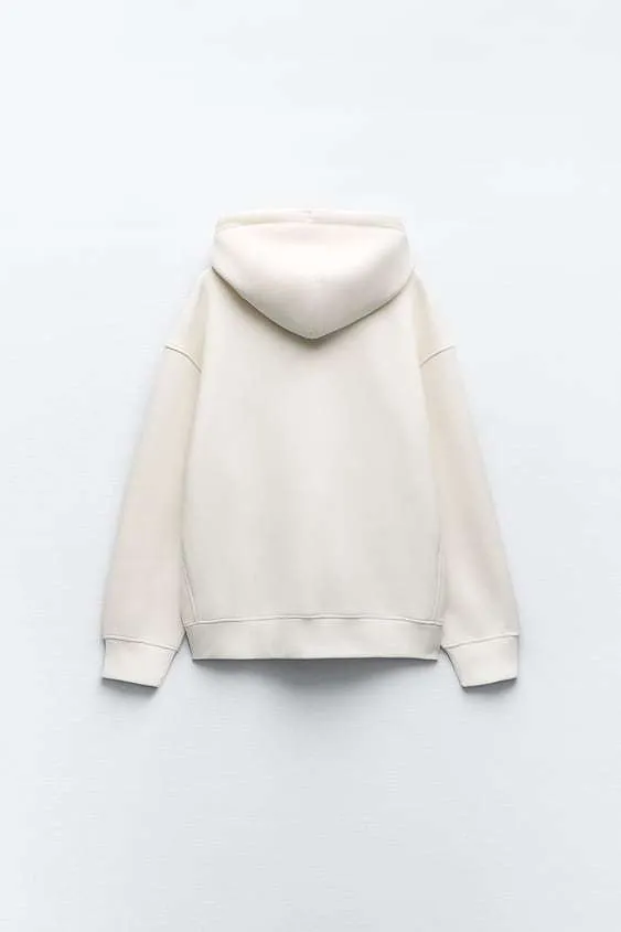 ZARA Unisex Street Style Plain Logo Hoodies & Sweatshirts