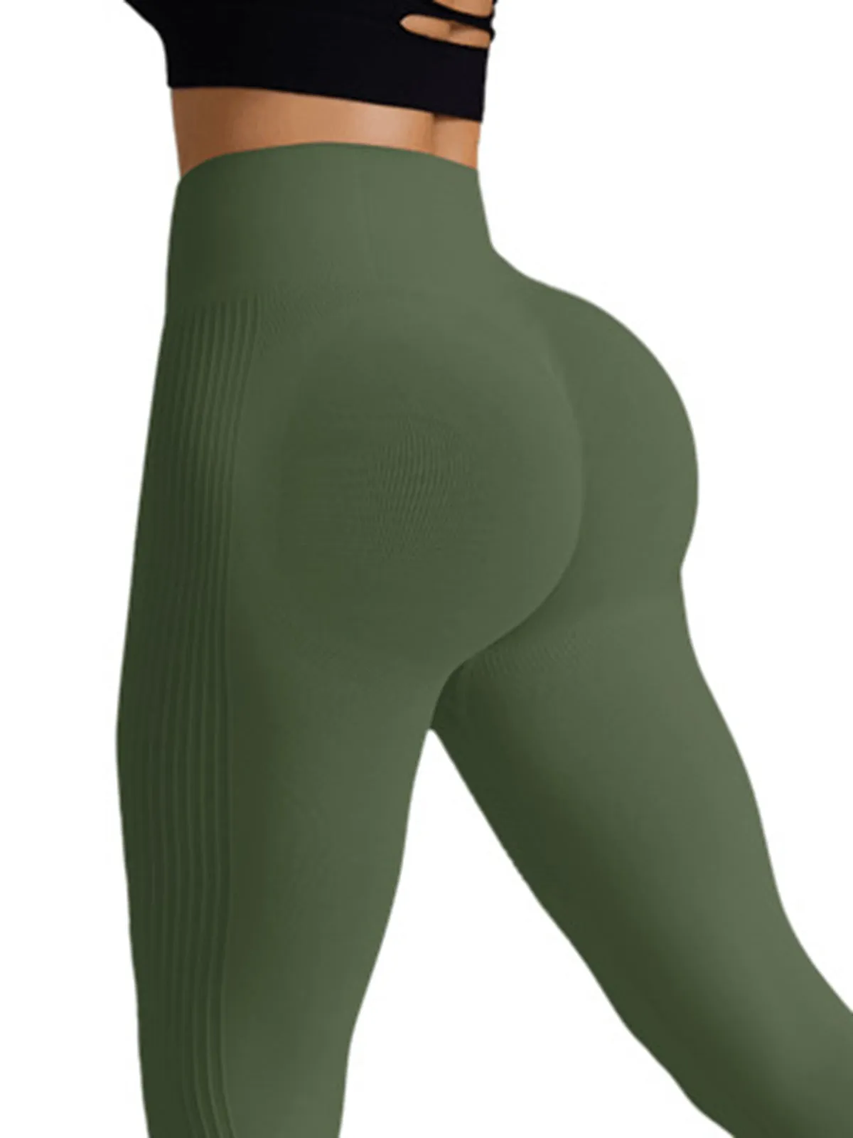 ZASUWA Female Scrunch Bum Ribbed Leggings