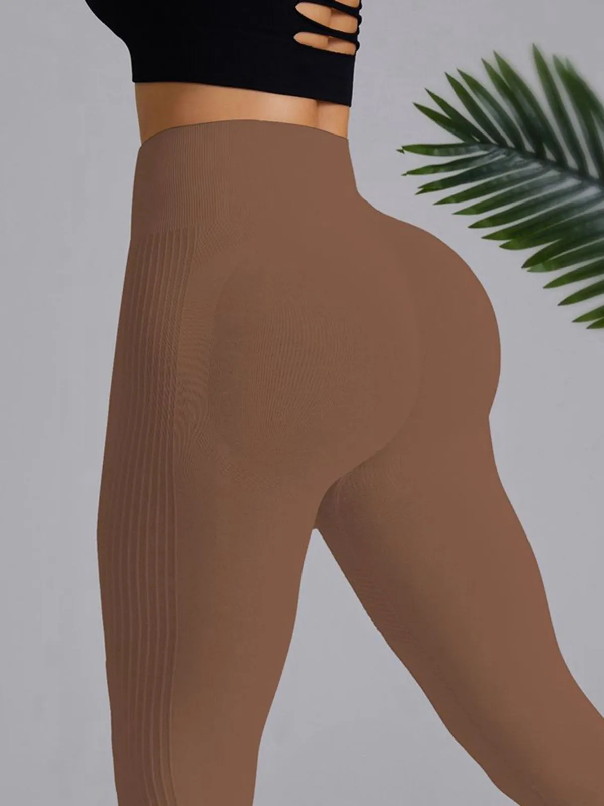 ZASUWA Female Scrunch Bum Ribbed Leggings